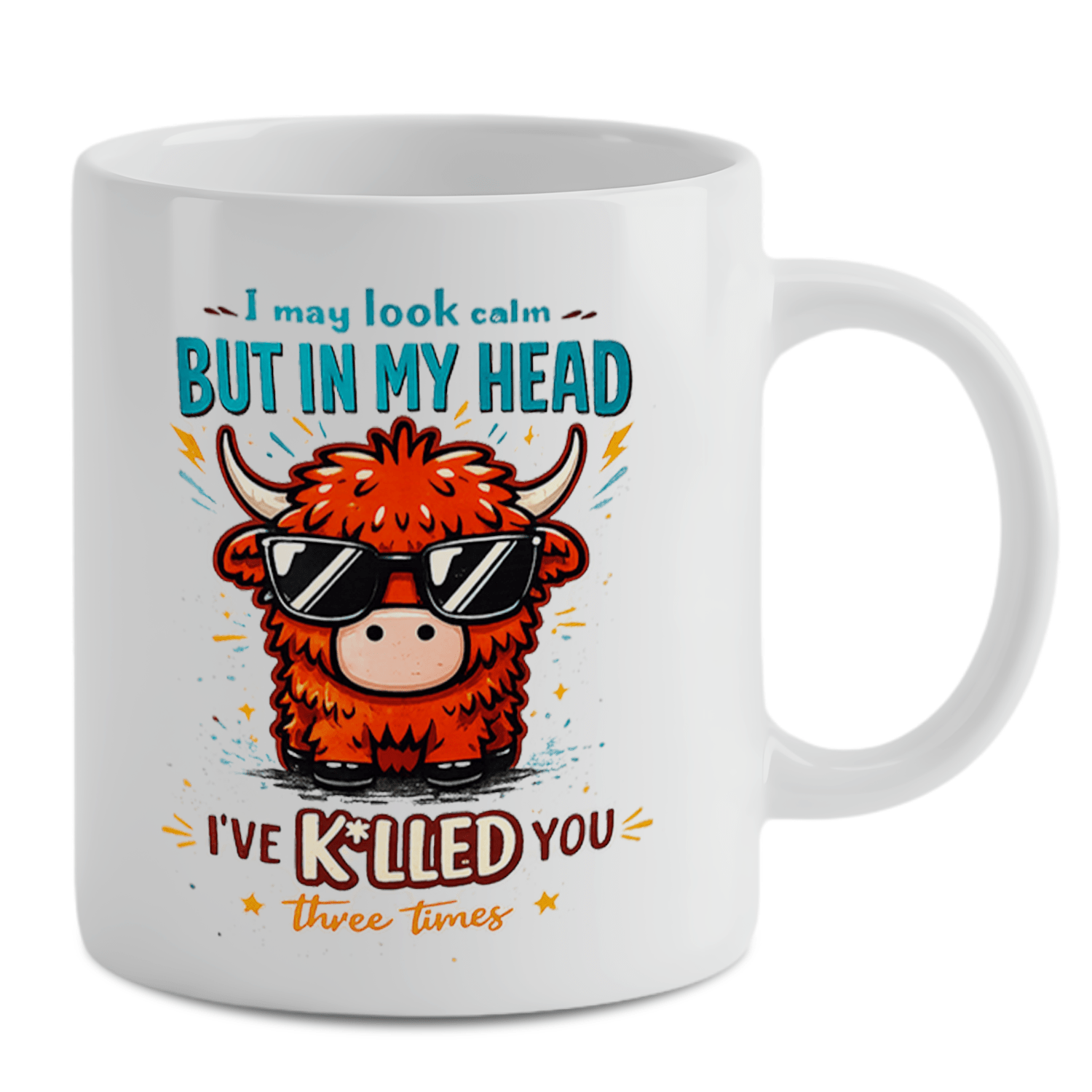 Coffee Tea Quotes - Highland Cow Funny Quote Coffee Mug