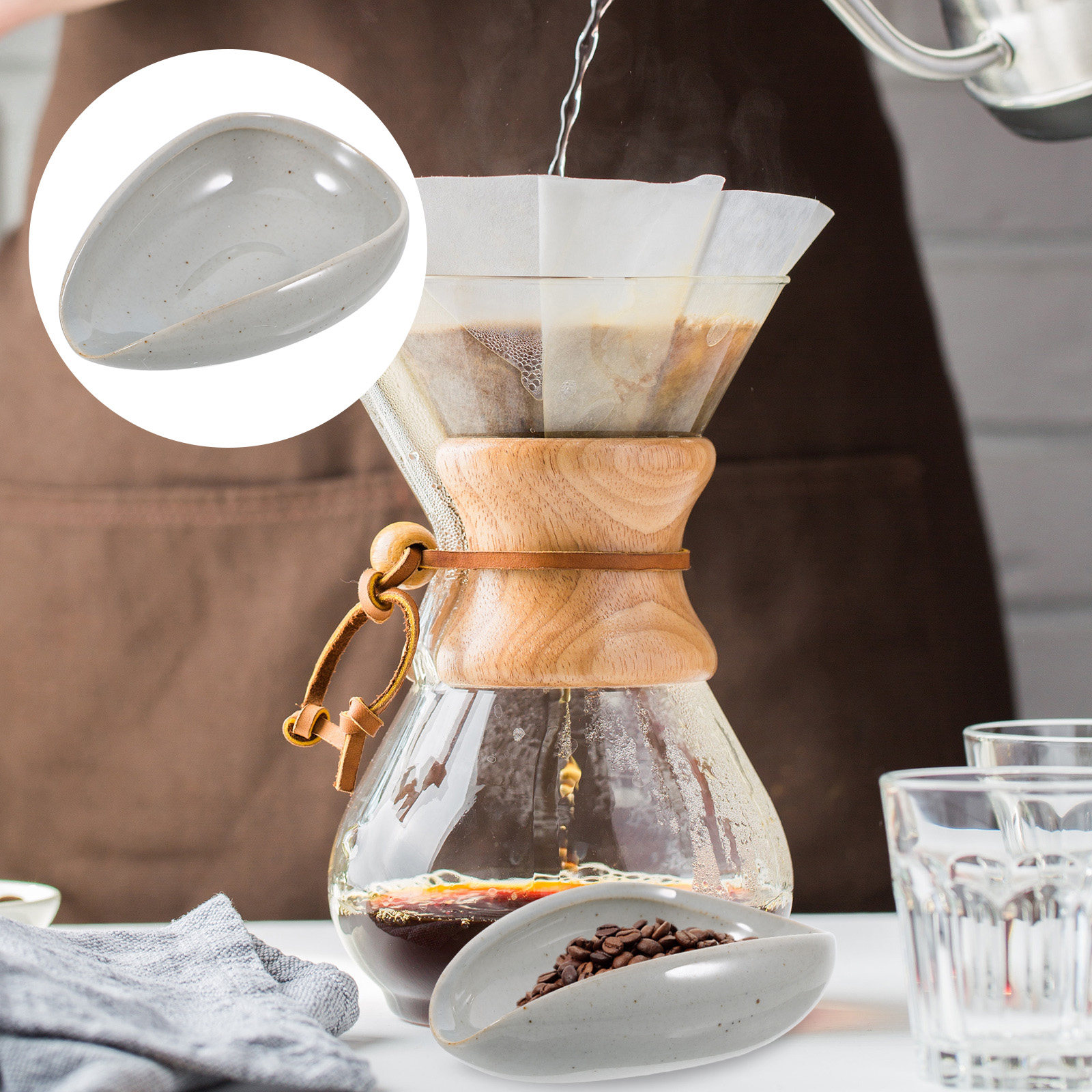 Coffee Tea Home - Ceramic Coffee Bean Tray Dosing Cup