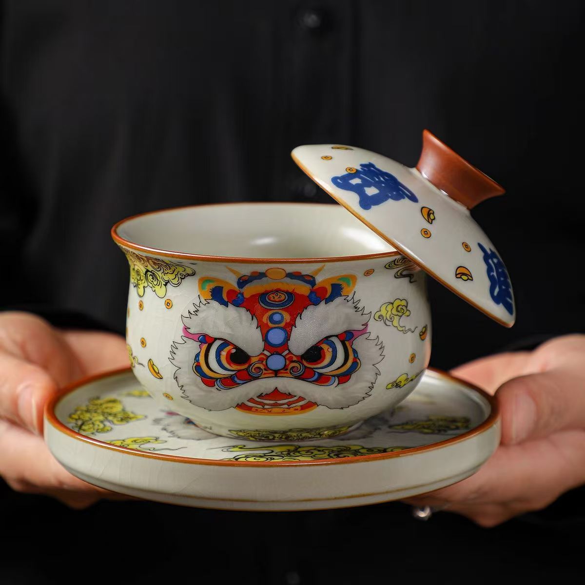 Gongfu Tea Set - Traditional Ru Kiln Gaiwan Chinese Tea