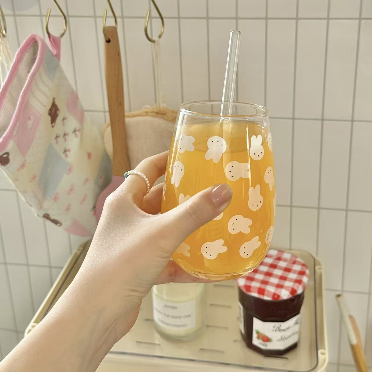 Cute Miffy Rabbit Printed Glas - đánh giá và giá Coffee Tea Mugs