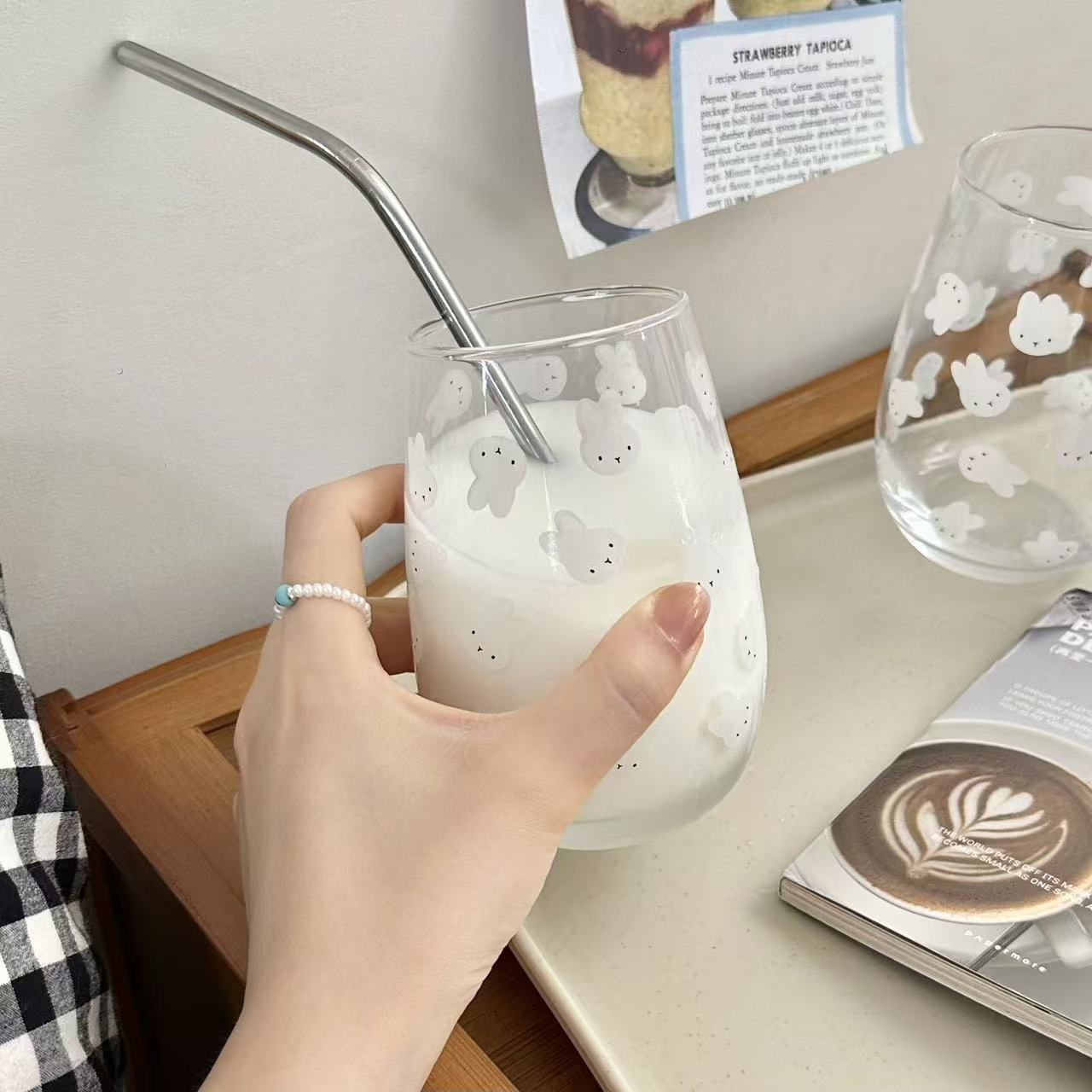 Cute Miffy Rabbit Printed Glas - đánh giá và giá Coffee Tea Mugs