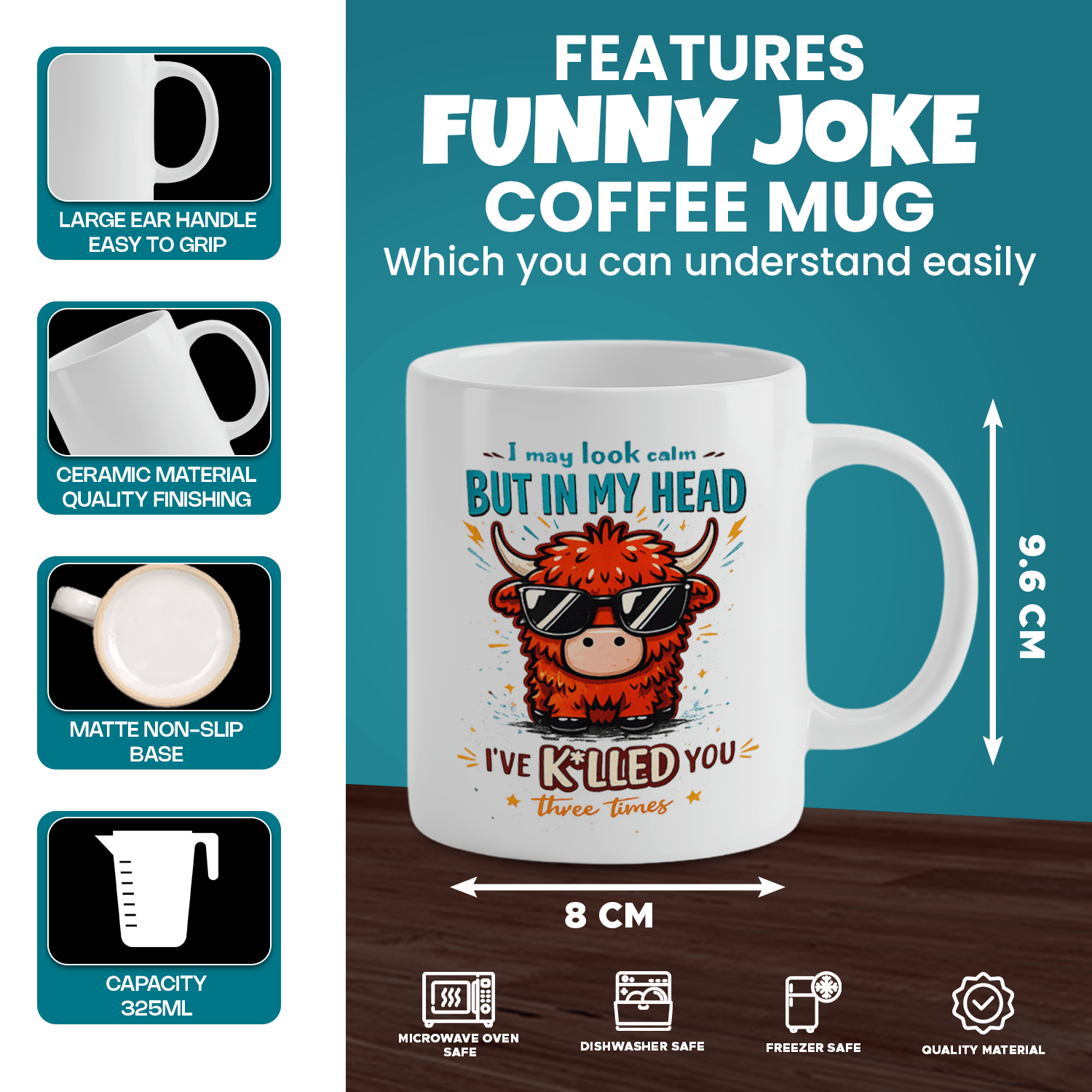 Highland Cow Funny Quote Coffe - đánh giá và giá Coffee Tea Quotes