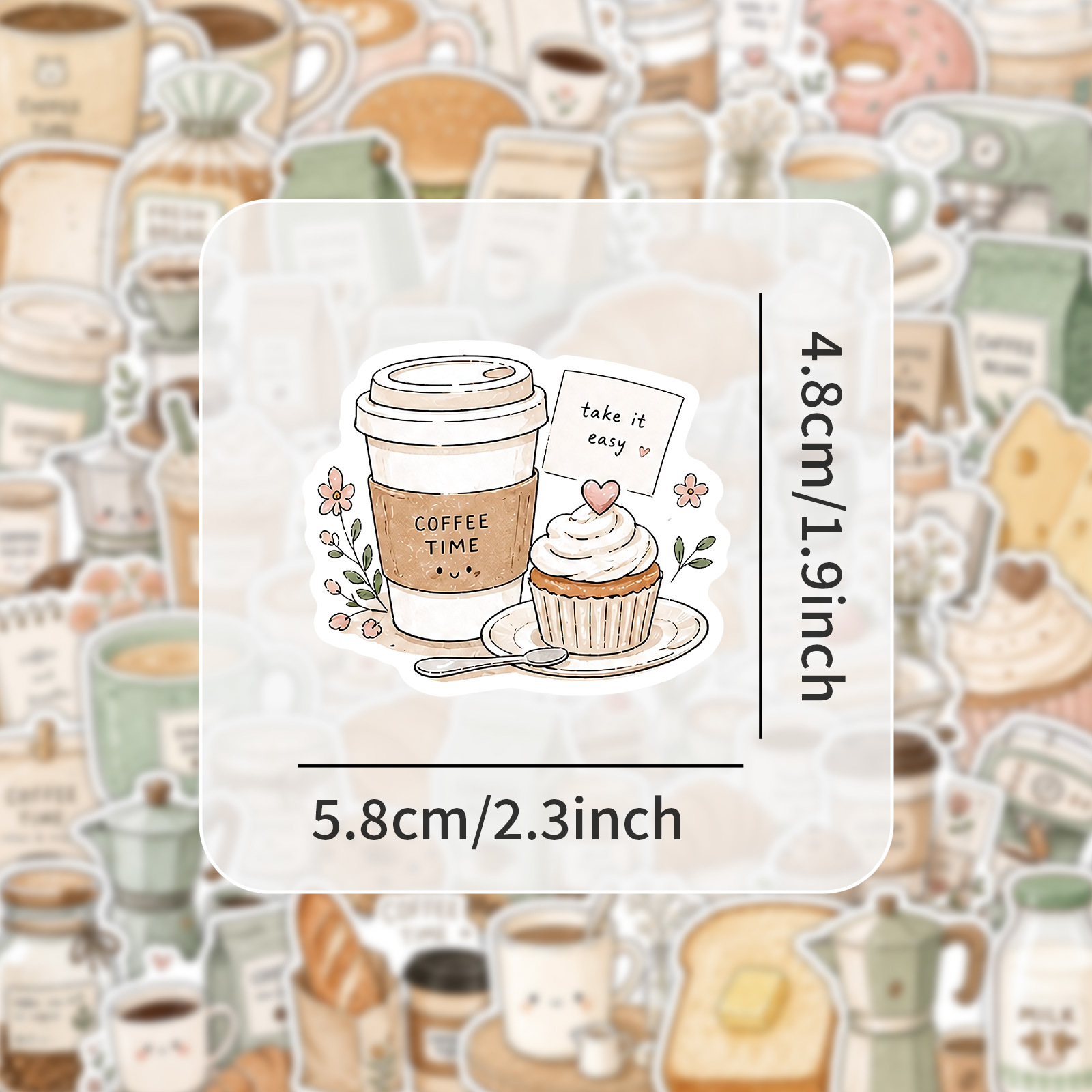 50-100 PCS Coffee Time Sticker - đánh giá và giá Coffee Tea Journal
