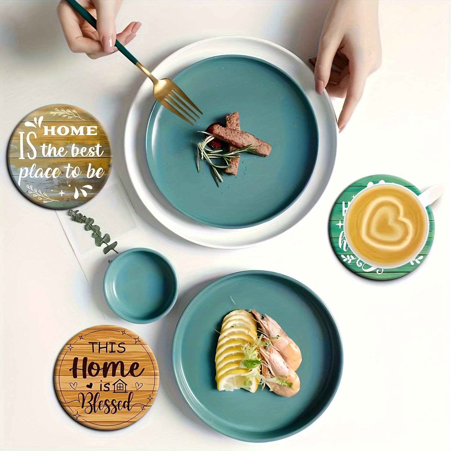 2D Warm Country Style Family Q - đánh giá và giá Coffee Tea Quotes