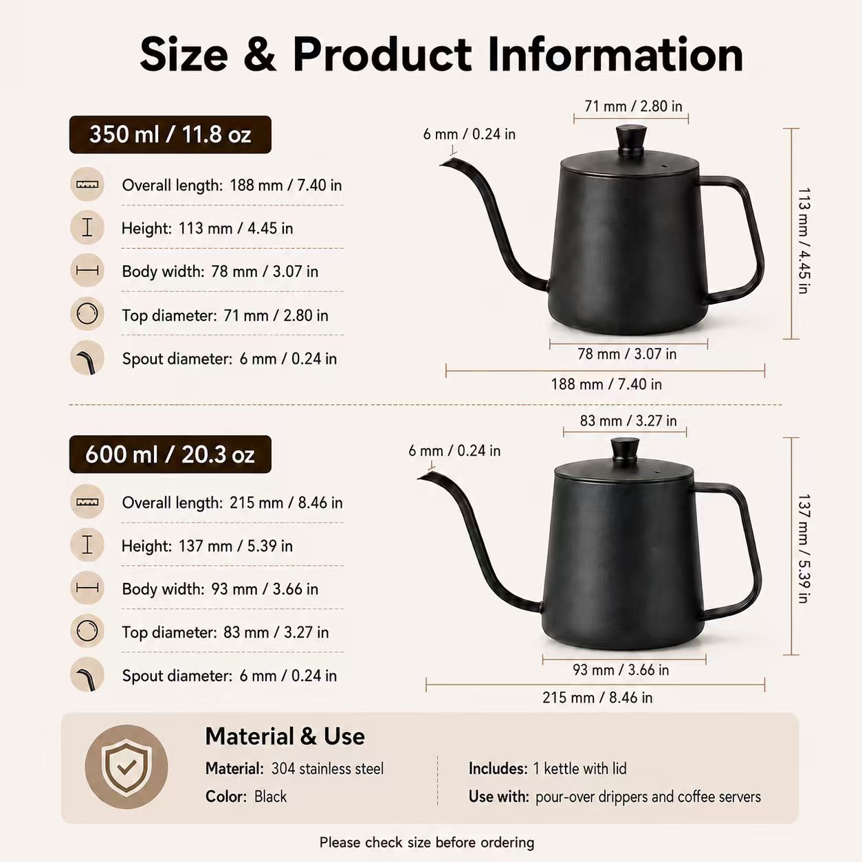 304 Stainless Steel Coffee Pot - đánh giá và giá Coffee Tea Pots