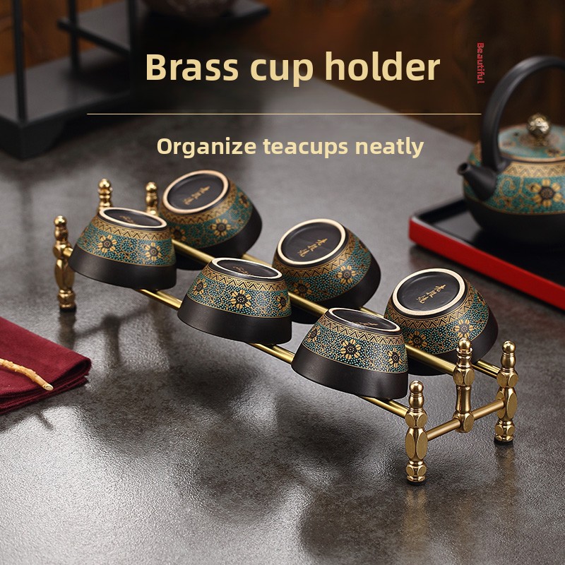 Minimalist Brass Teacup Holder - đánh giá và giá Gongfu Tea Set